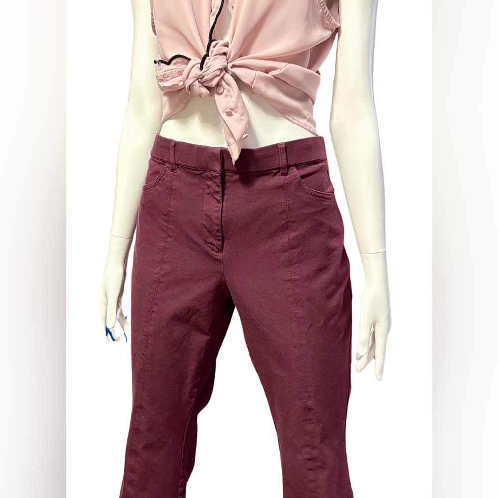 Isaac Mizrahi Deep Burgundy Straight Leg Pants
